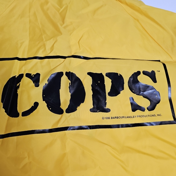 Vintage 90s COPS TV Show Windbreaker Jacket Mens XL Yellow 1996. - Picture 14 of 16